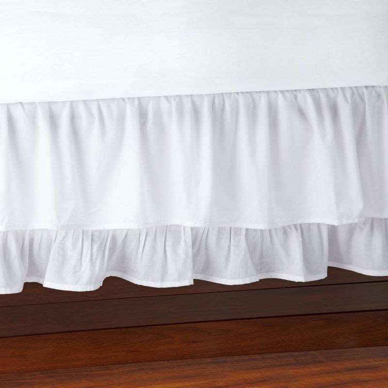 The Peanutshell Farmhouse Crib Skirt  - Gray