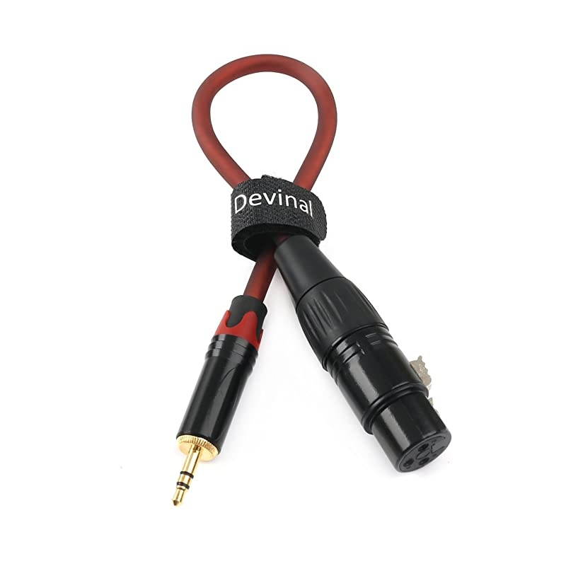 Balanced 35mm 18 inch Mini Jack TRS Stereo Male to XLR Female Interconnect Audio Cable for Computer Speakers and More 1 Feet 30 cm