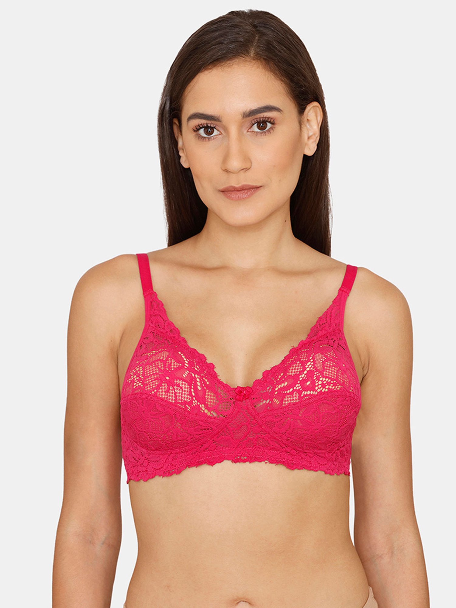 Rosaline by Zivame Fuchsia Red Non Wired Non Padded Full Coverage Bra