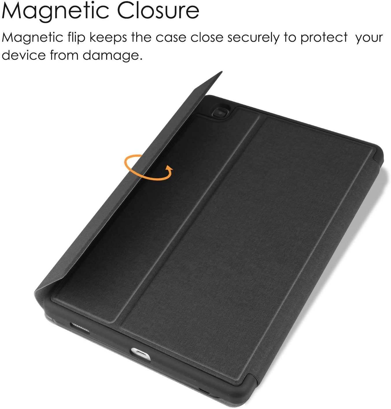 KuRoKo Galaxy Tab S6 lite 10.4 Wireless Keyboard Case with Pen Holder- TPU Backshell Folio Stand Cover with Removable Wireless Keyboard Compatiable with Galaxy Tab S6 lite 10.4 SM-P610/P615 (Black)