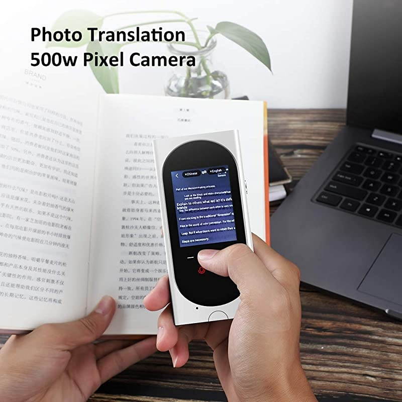 Translator Device Interpreter Device Two Way Voice Translator Support 106 s with Camera WiFi/Recording/PhotoTranslation for Traveling (Black)