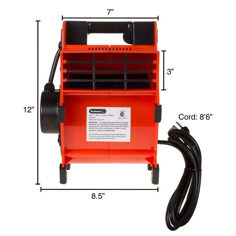 Stalwart Portable Adjustable Blower with 3 Speed Industrial Fan RED