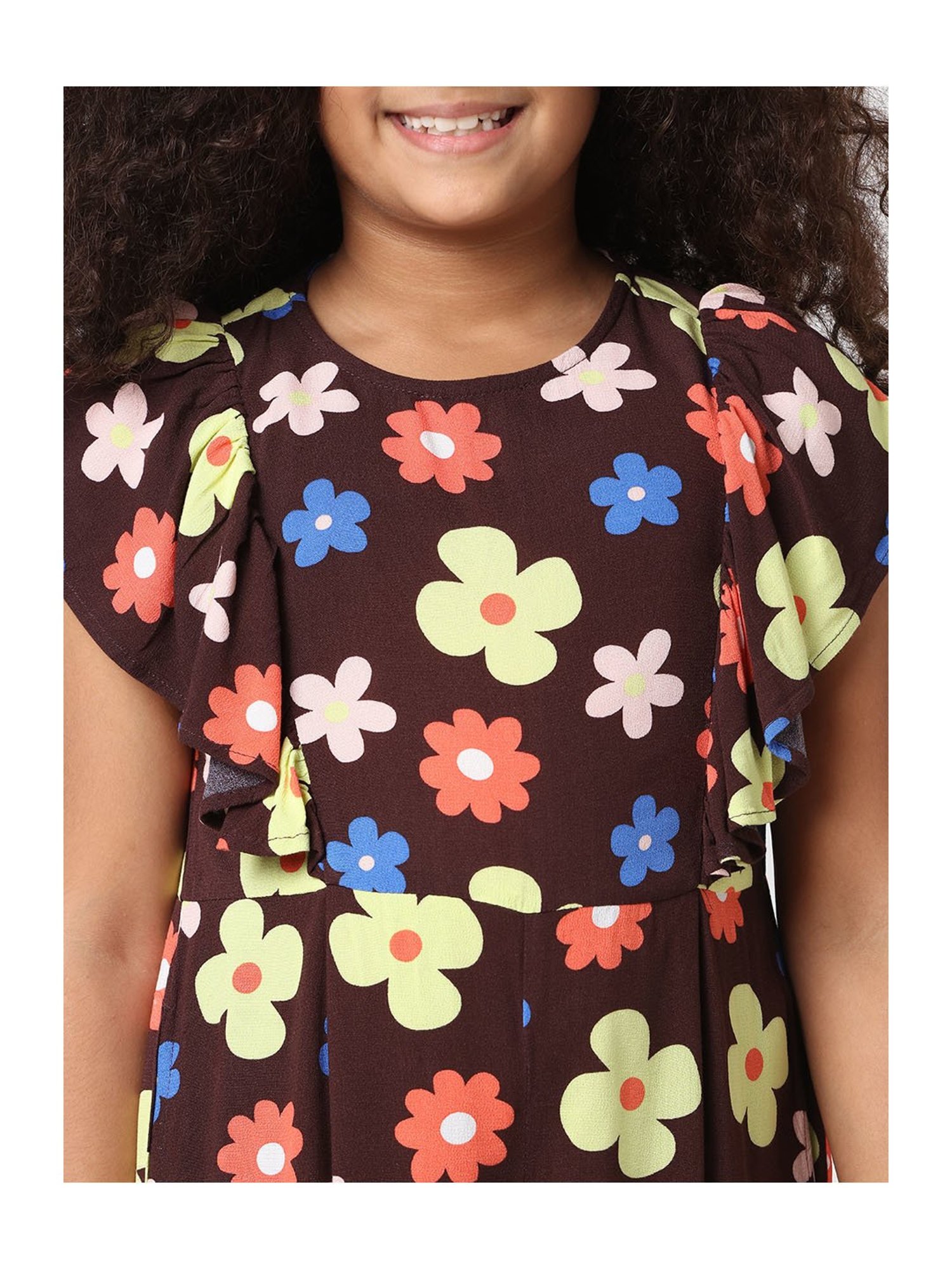 KIDS ONLY Brown Floral Print Jumpsuit