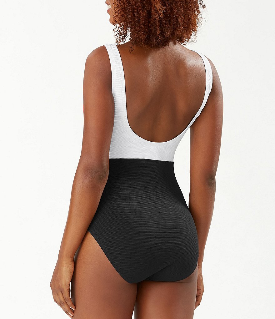 Reebok Our Zips Are Sealed Tummy Control One Piece Swimsuit
