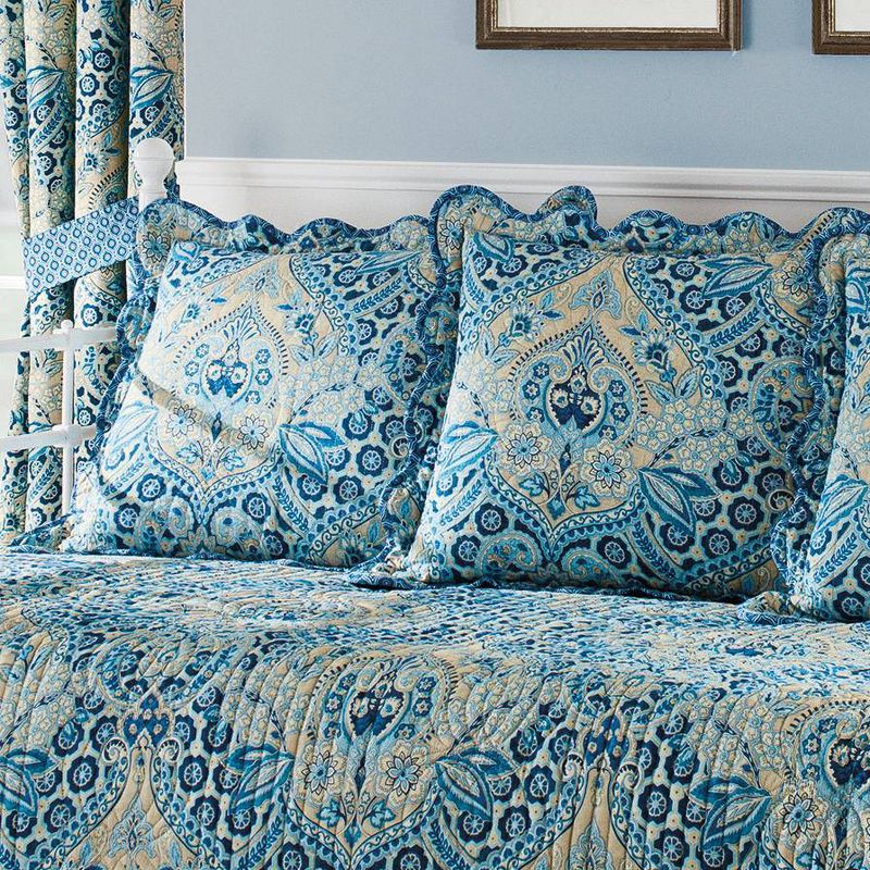 Blue Damask Moonlit Shadows Reversible Daybed Set 5pc - Waverly