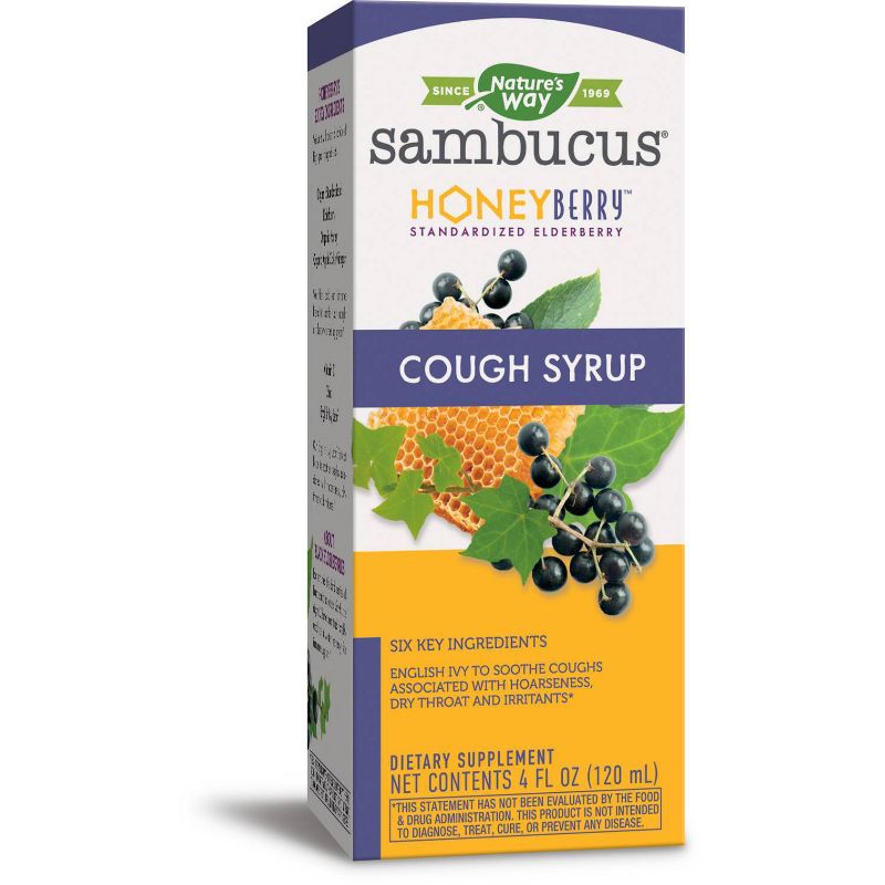 Nature's Way Sambucus HoneyBerry Cough Syrup with Elderberry - 4 fl oz