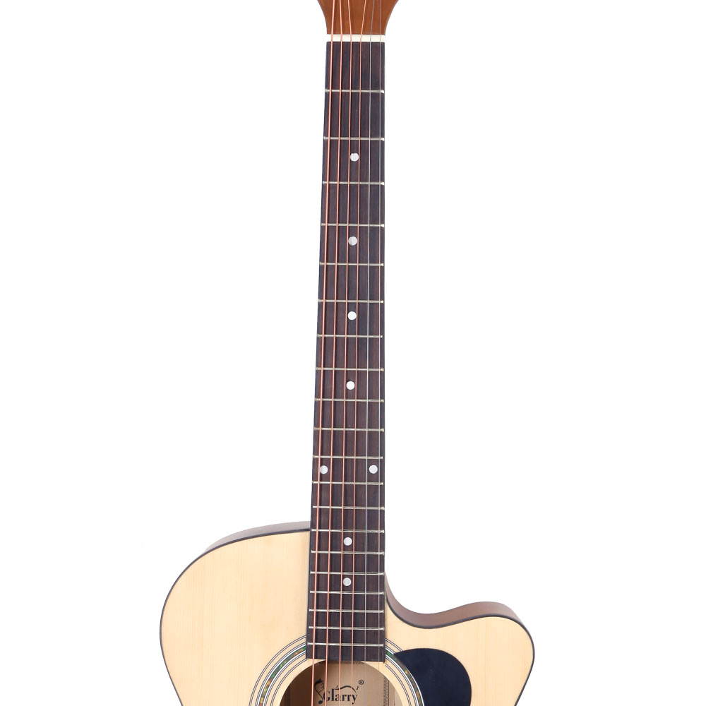 New Glarry 38" 6 Strings Spruce Cutaway Folk Acoustic Guitar Wrench Tool Wood
