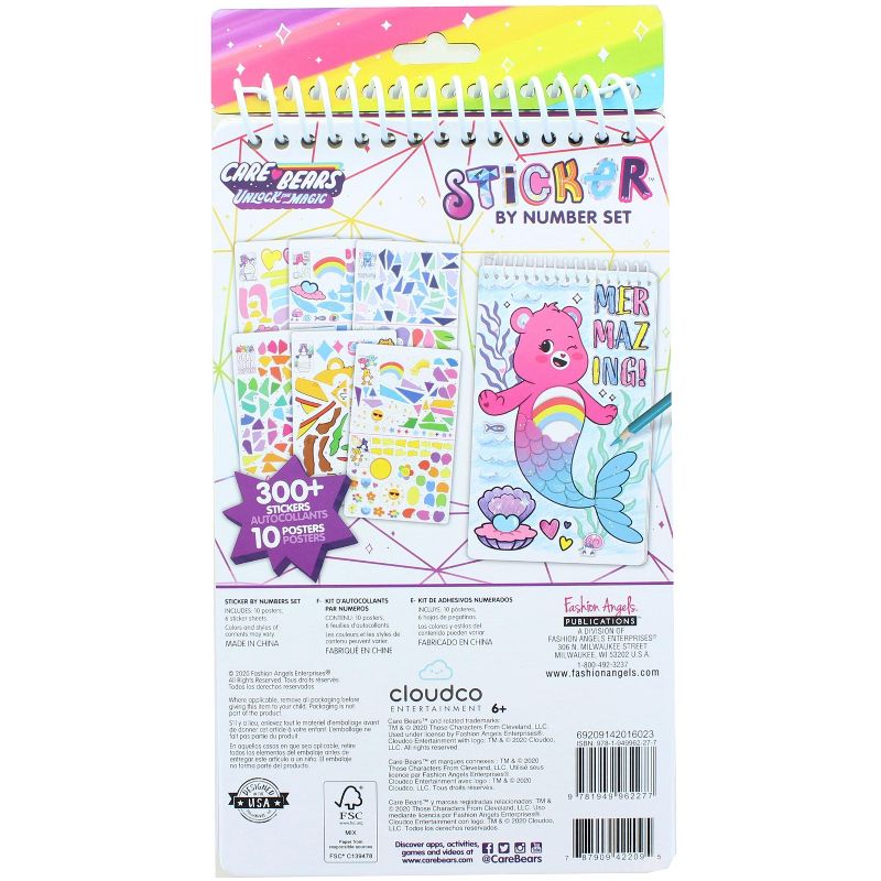 Fashion Angels Care Bears 300+ Sticker By Number Activity Set