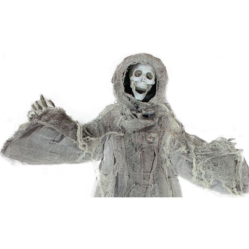 Northlight 36" Prelit Touch Activated Death Reaper Hanging Halloween Decoration - White/Gray