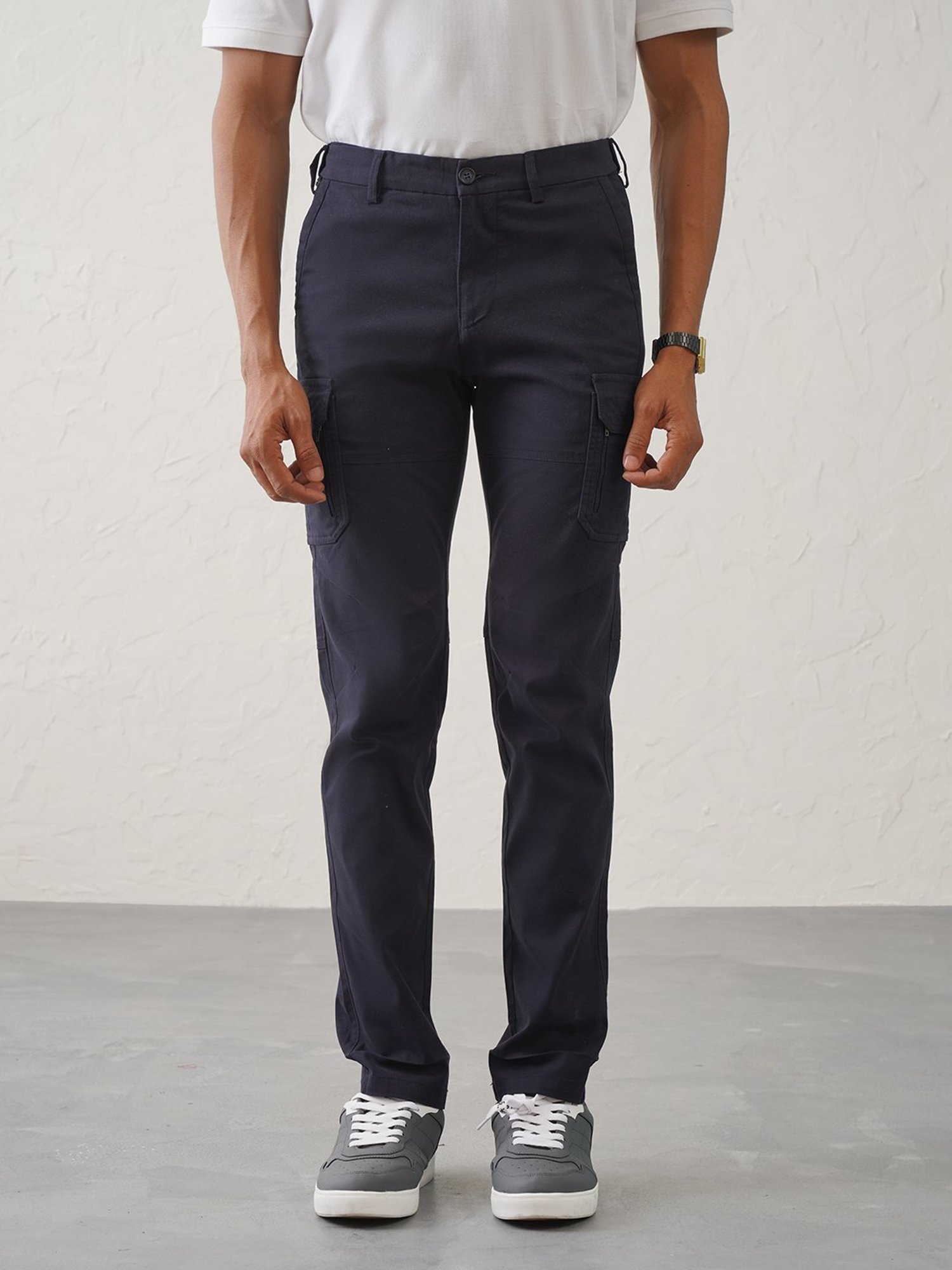MinusOne Navy Slim Fit Cargos