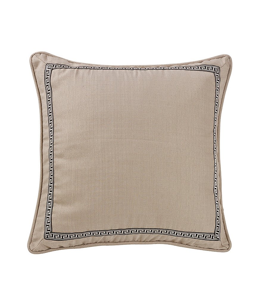 HiEnd Accents Augusta Greek Key-Bordered Faux-Linen Euro Sham