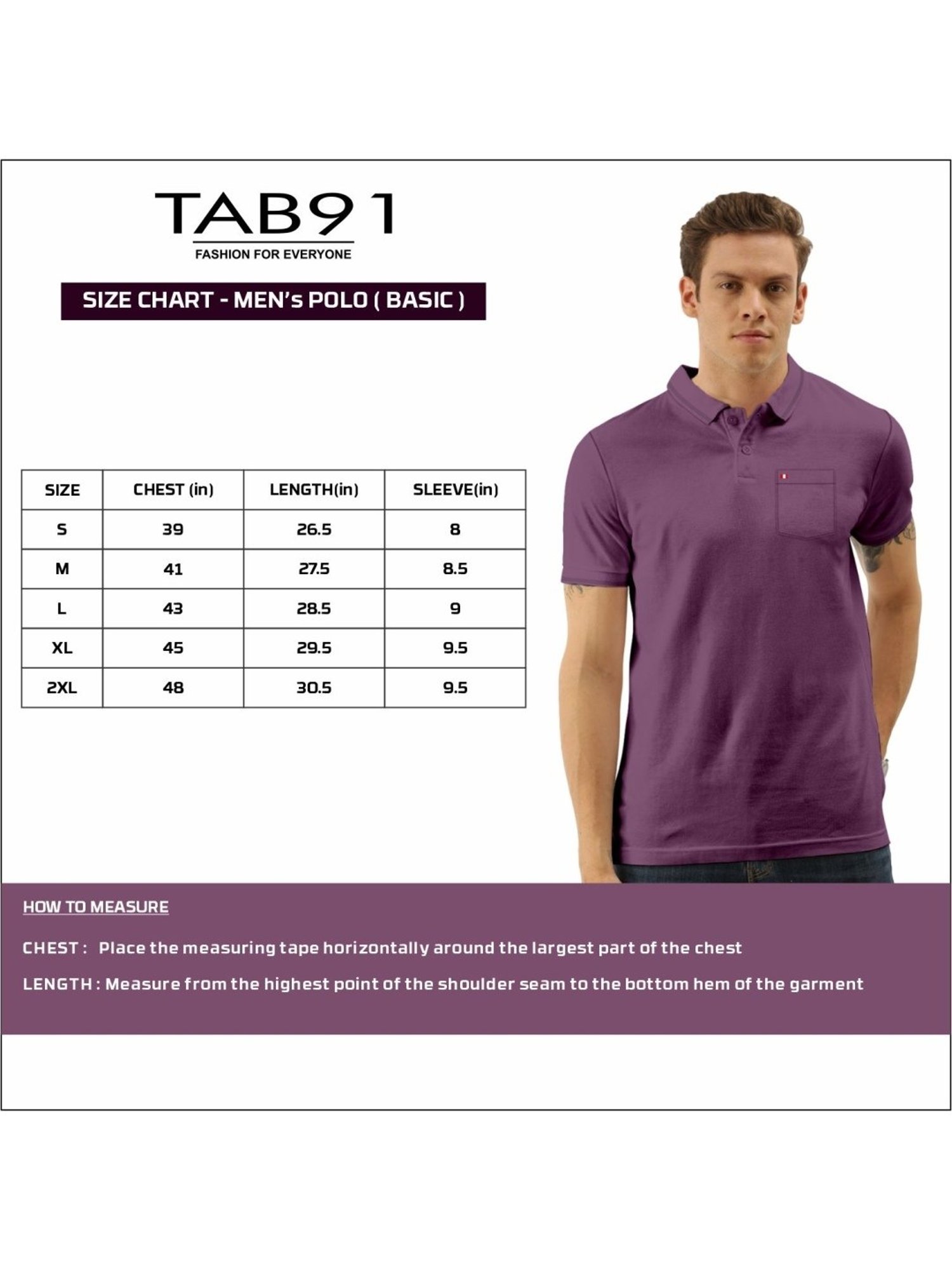 Tab91 Purple Regular Fit Polo T-Shirts