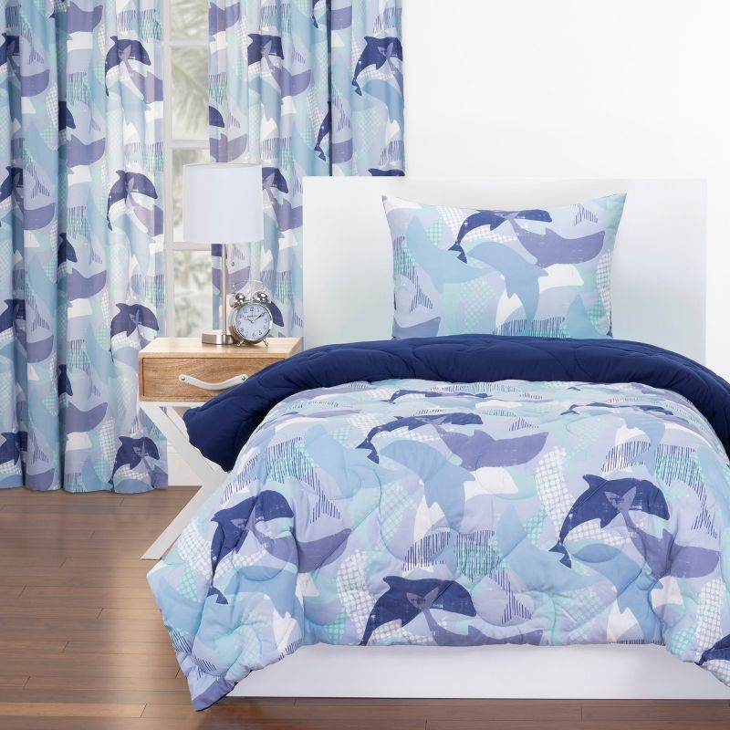 Twin Life's Porpoise Reversible Comforter With Sham Blue - Crayola