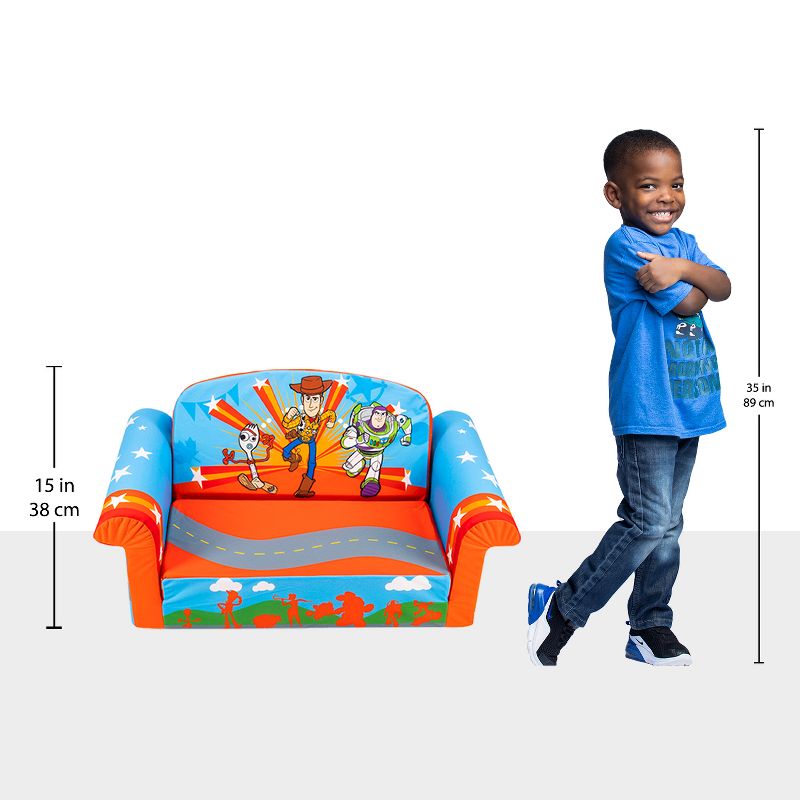 Marshmallow Furniture 2-in-1 Flip Open Couch Bed Sleeper Sofa Kid's Furniture for Ages 2 Years Old and Up, Toy Story