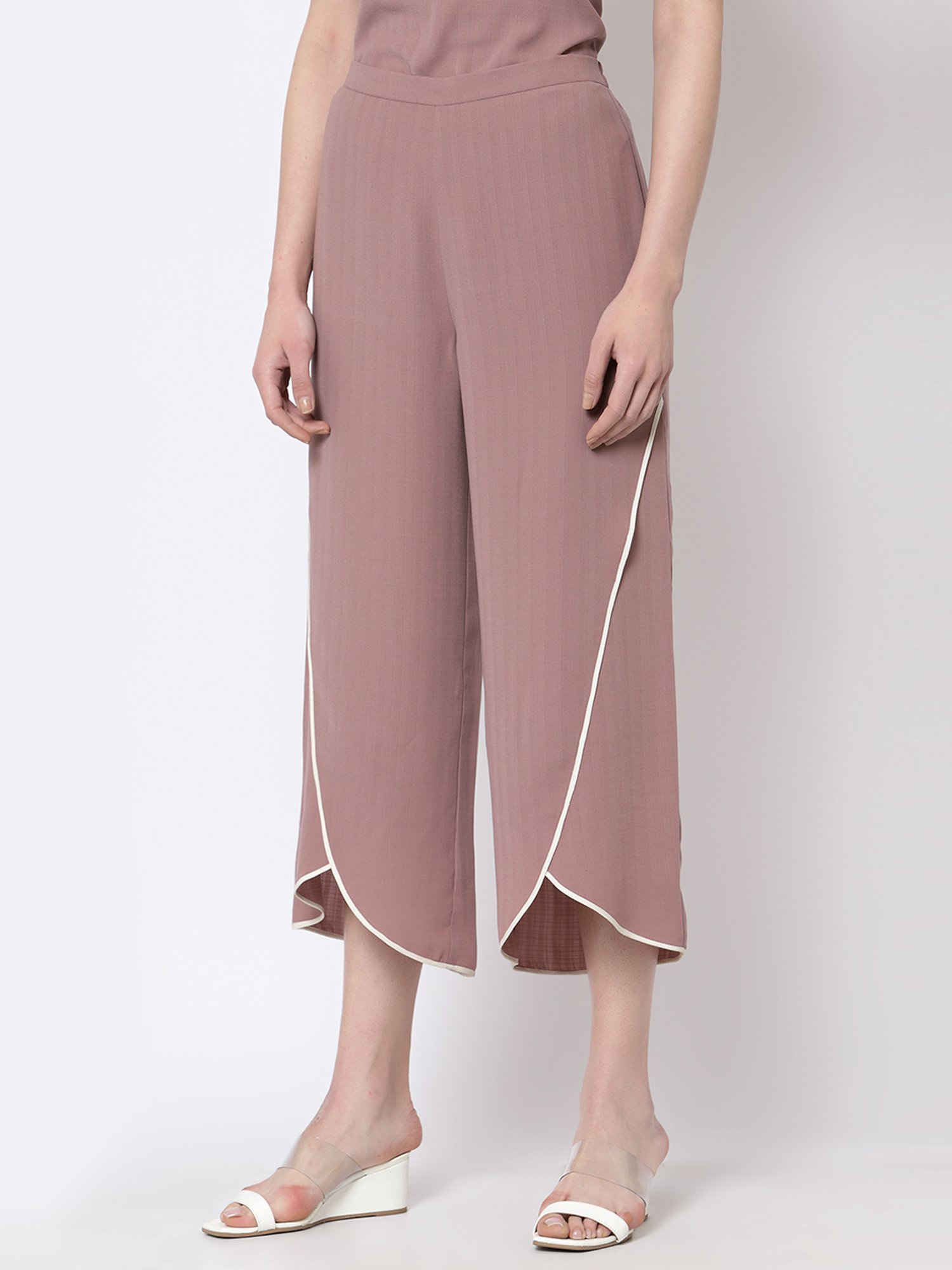 Office & You Pink Straight Fit Palazzos