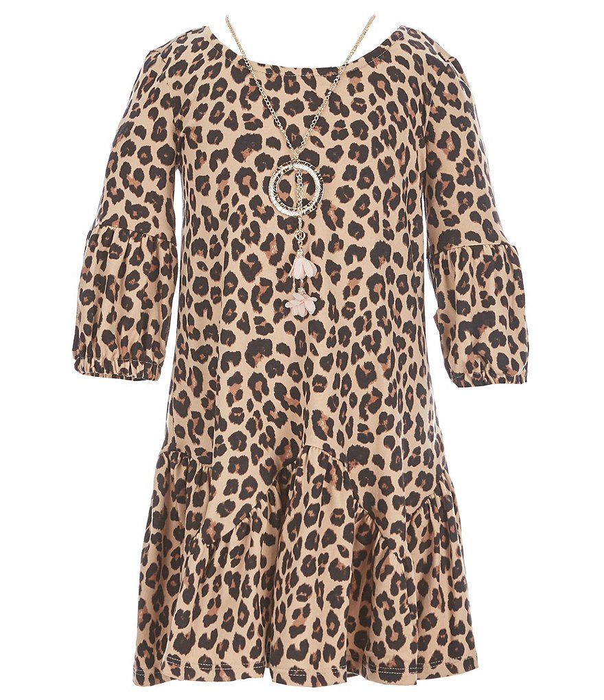 Bonnie Jean Little Girls 4-6X Leopard-Print Dropwaist Dress