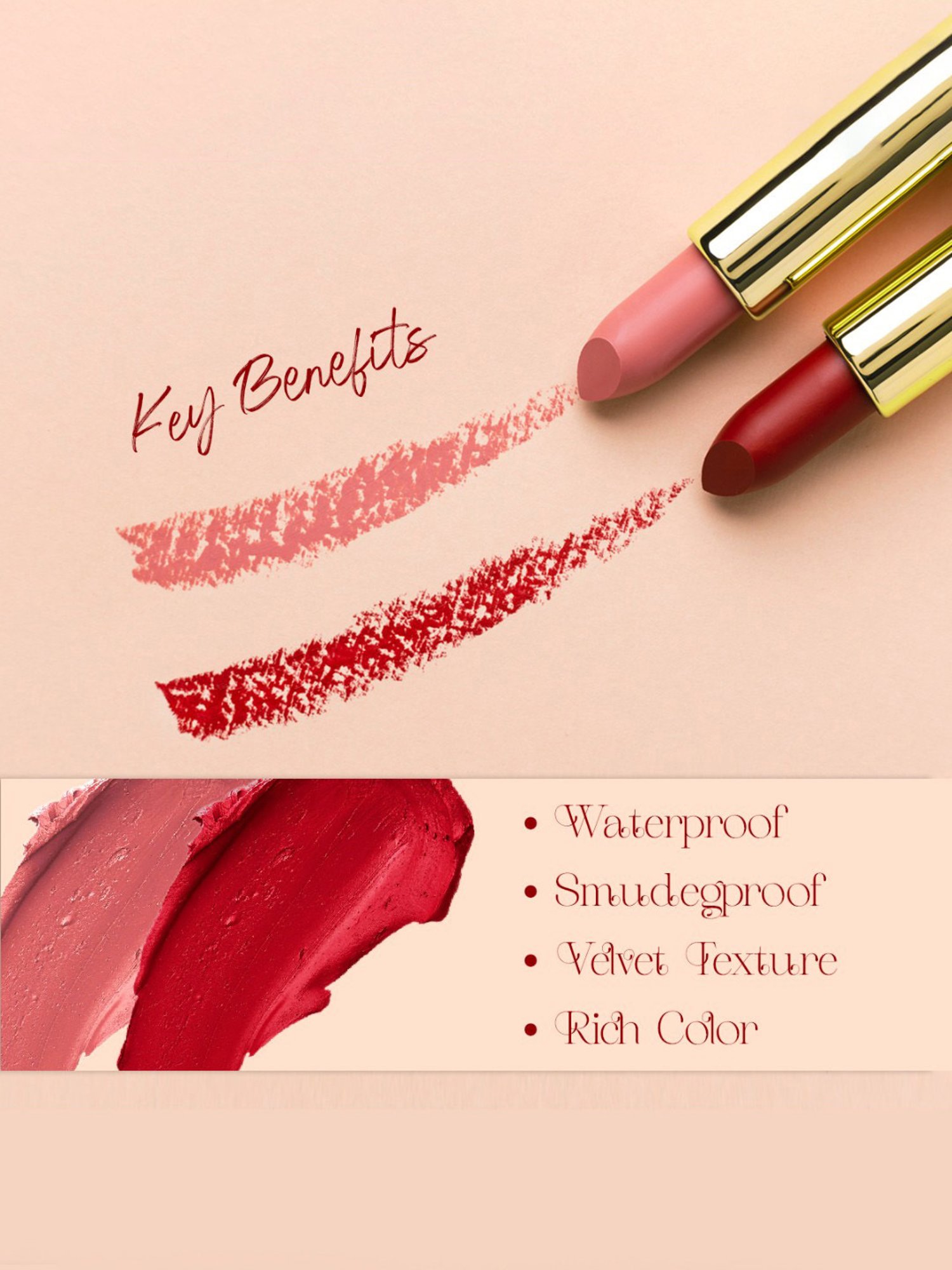 Half N Half My Color Velvet Texture Matte Lipstick Berry Punch - 3.8 gm