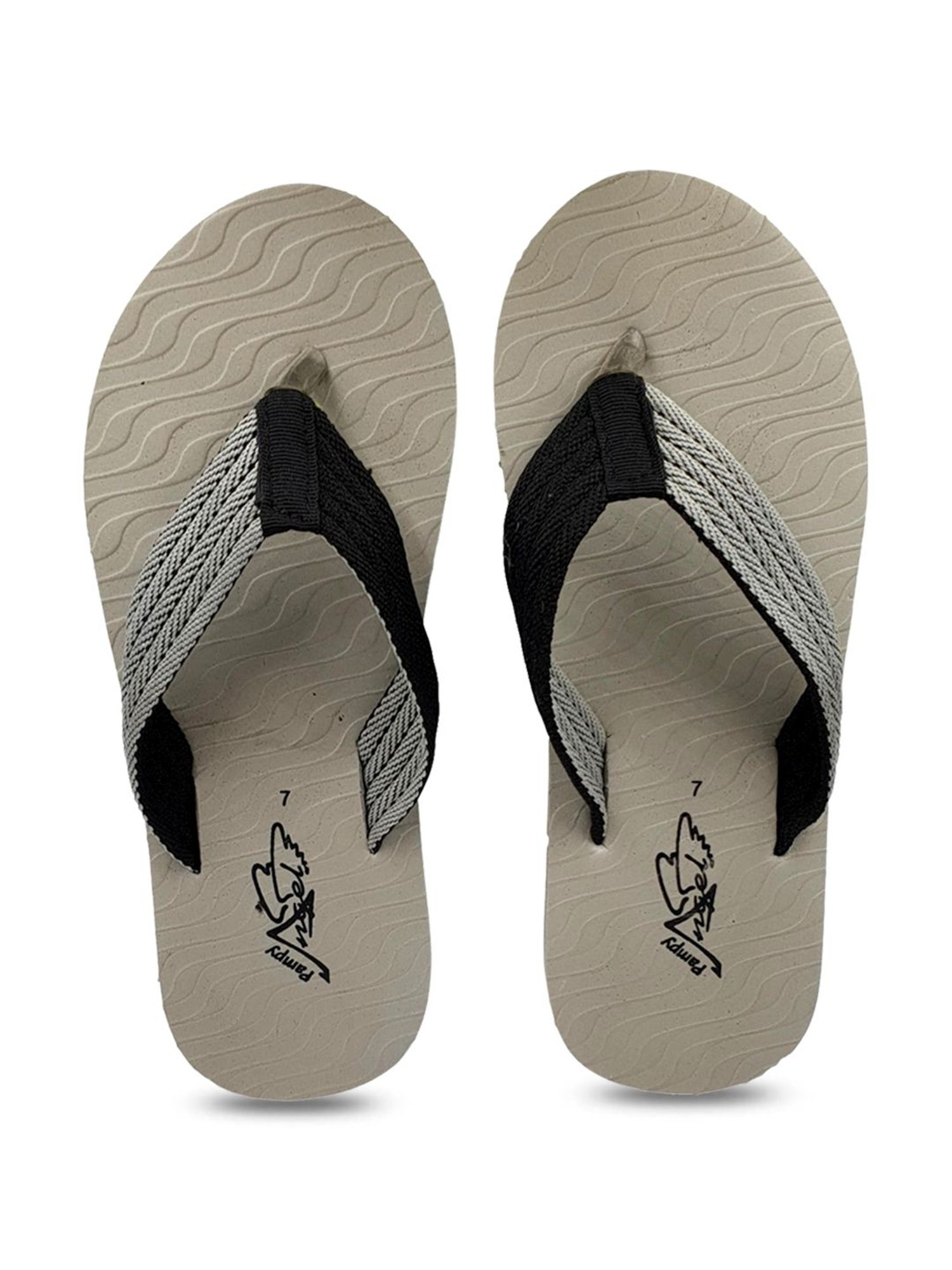 Pampy Angel Men's Grey & Black Flip Flops