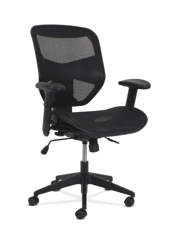 HON Prominent High-Back Task Chair Tilt Seat Slide Adjustable Arms Black Mesh