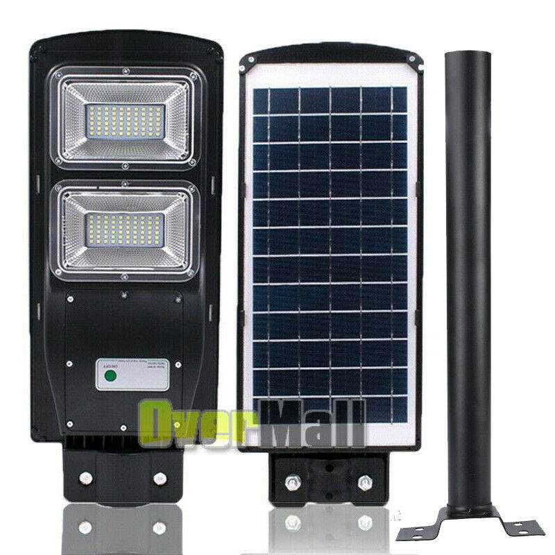 Waterproof 60W 140LED Solar Street Light With Radar Lamp+Remote  Mounting Pole