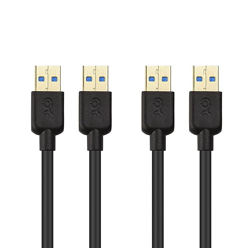 2Pack USB 30 USB to USB Male to Male in Black 6 ft