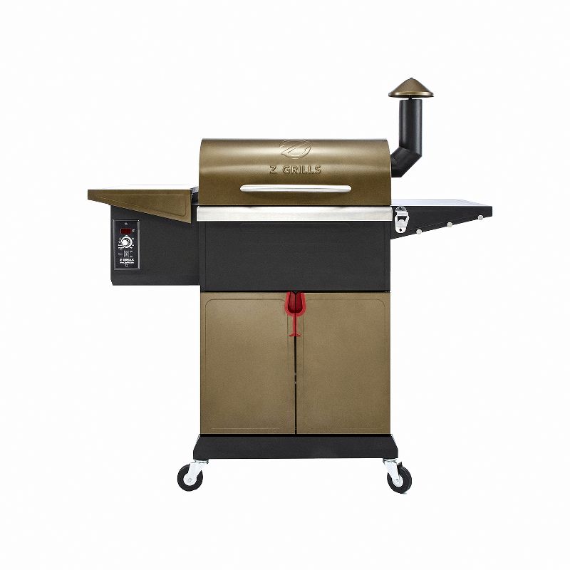 Z GRILLS ZPG-L600D 8 in 1 Wood Pellet Portable Steel Constructed Grill Smoker for Outdoor BBQ Cooking with Digital Temperature Control, Bronze