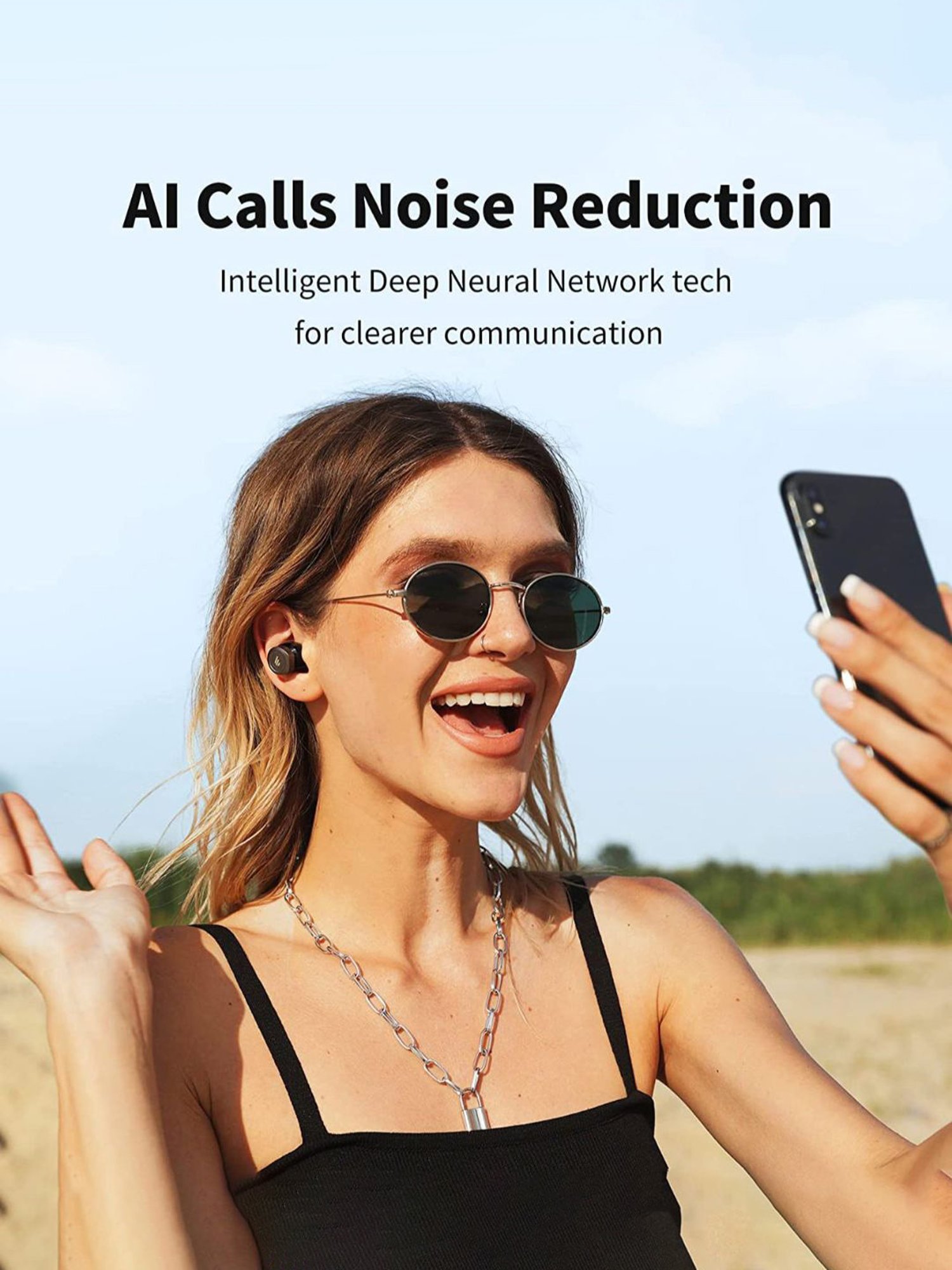 Edifier W240TN True Wireless Noise Cancellation In-Ear Headphones (Black)