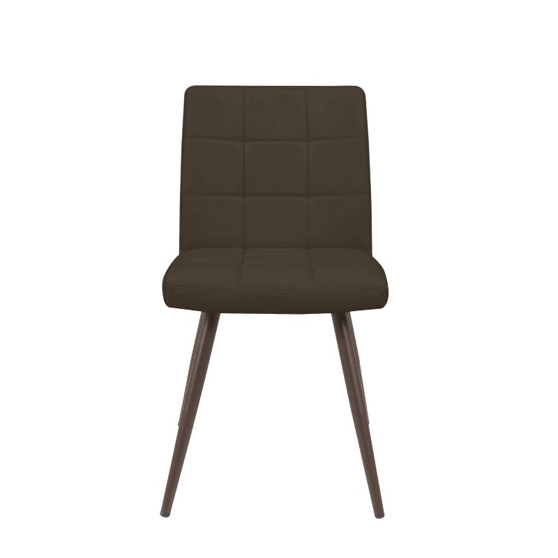 Set of 4 Mariel Armless Upholstered Dining Chair Espresso Brown - Handy Living