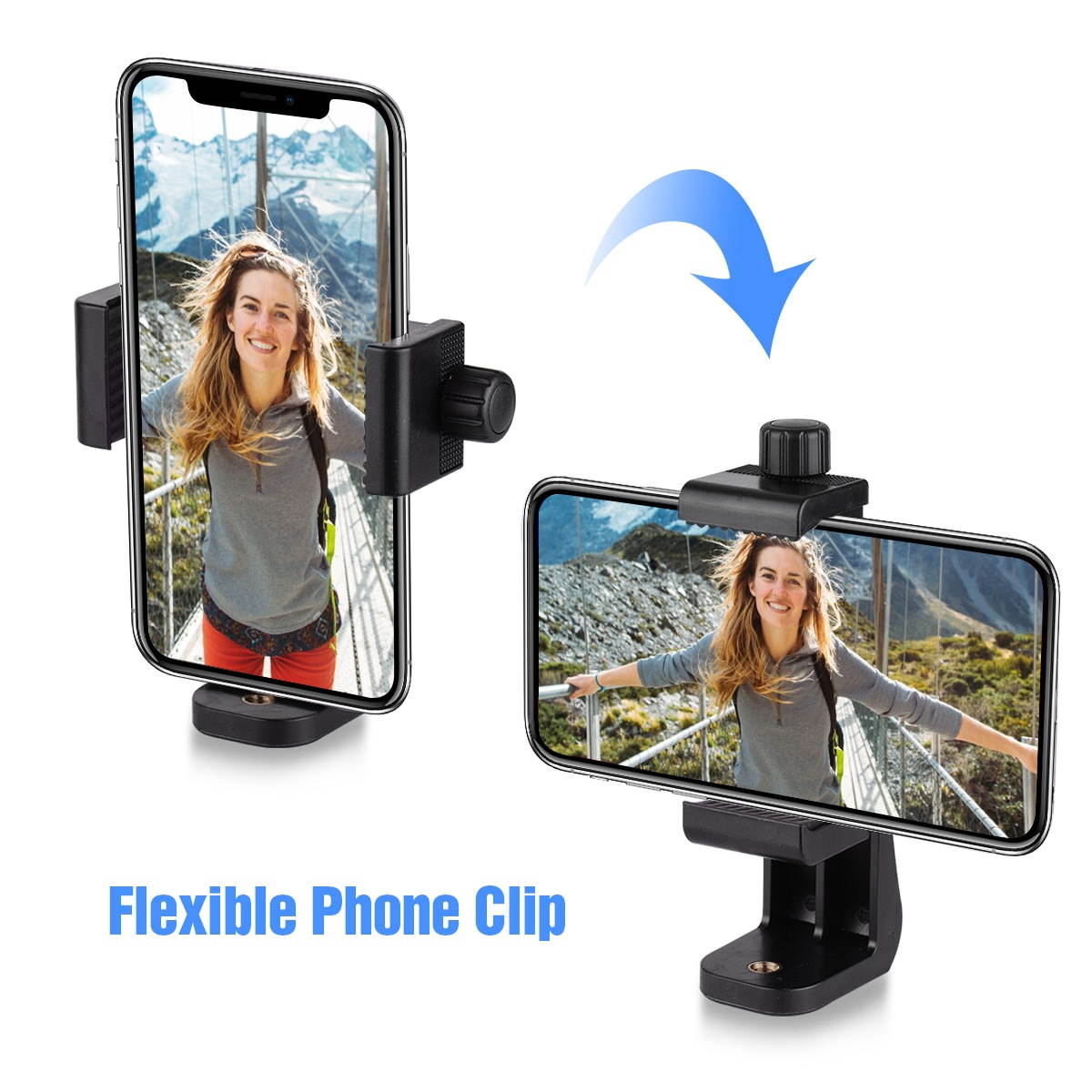 Andoer 54-inch Extendable Selfie Stick Tripod Stand Aluminum Alloy with Detachable Desktop Tripod Phone Holder Sports Camera Mount Adapter Remote Shutter Compatible with iPhone and Android Phones for