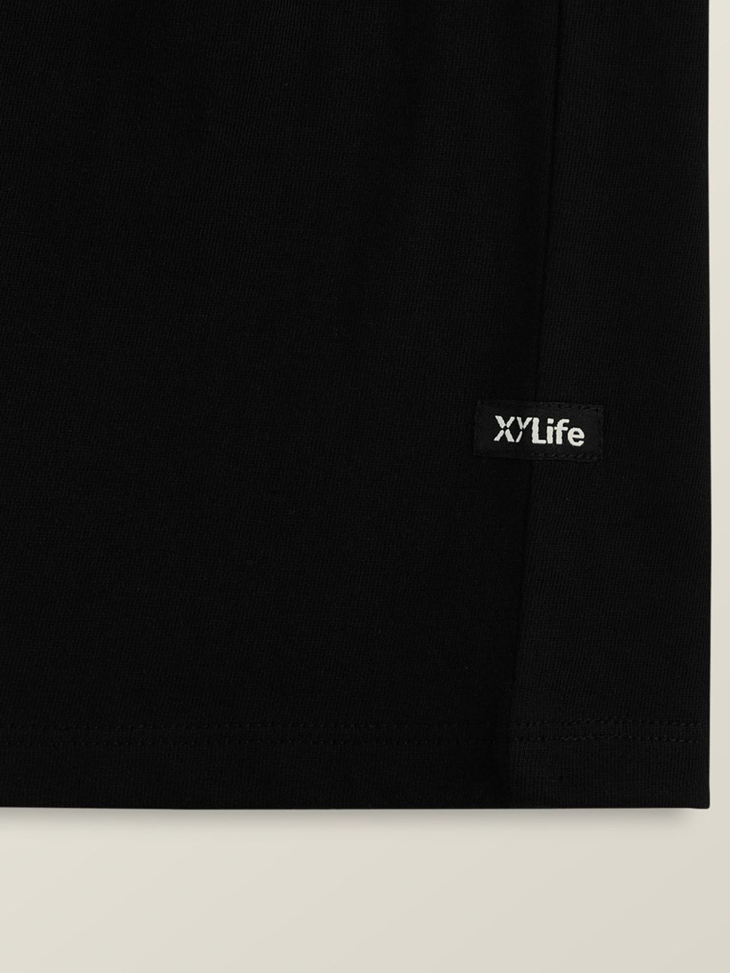 XY Life Kids Black Cotton Relaxed Fit T-Shirt