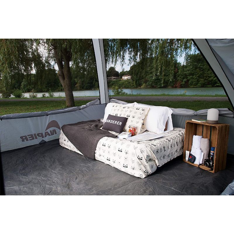 Napier Backroadz 10 x 10 x 7 Foot Universal CUV/SUV/Van Vehicle Cargo Portable 3 Season 5 Person Outdoor Camping Ground Tent, Gray/Green