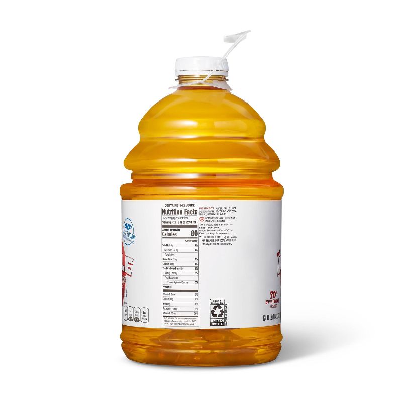 Reduced Sugar Apple Juice - 128 fl oz Bottle - Market Pantry™