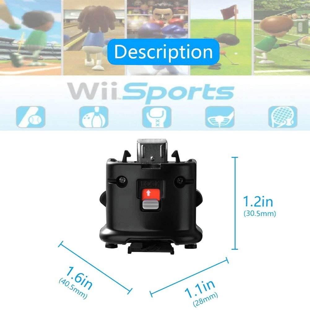 AndThere Wii Remote Motion Plus Adapter Sensor Tracking Replacement for Nintendo Wii Wii U Remote Controller, Black