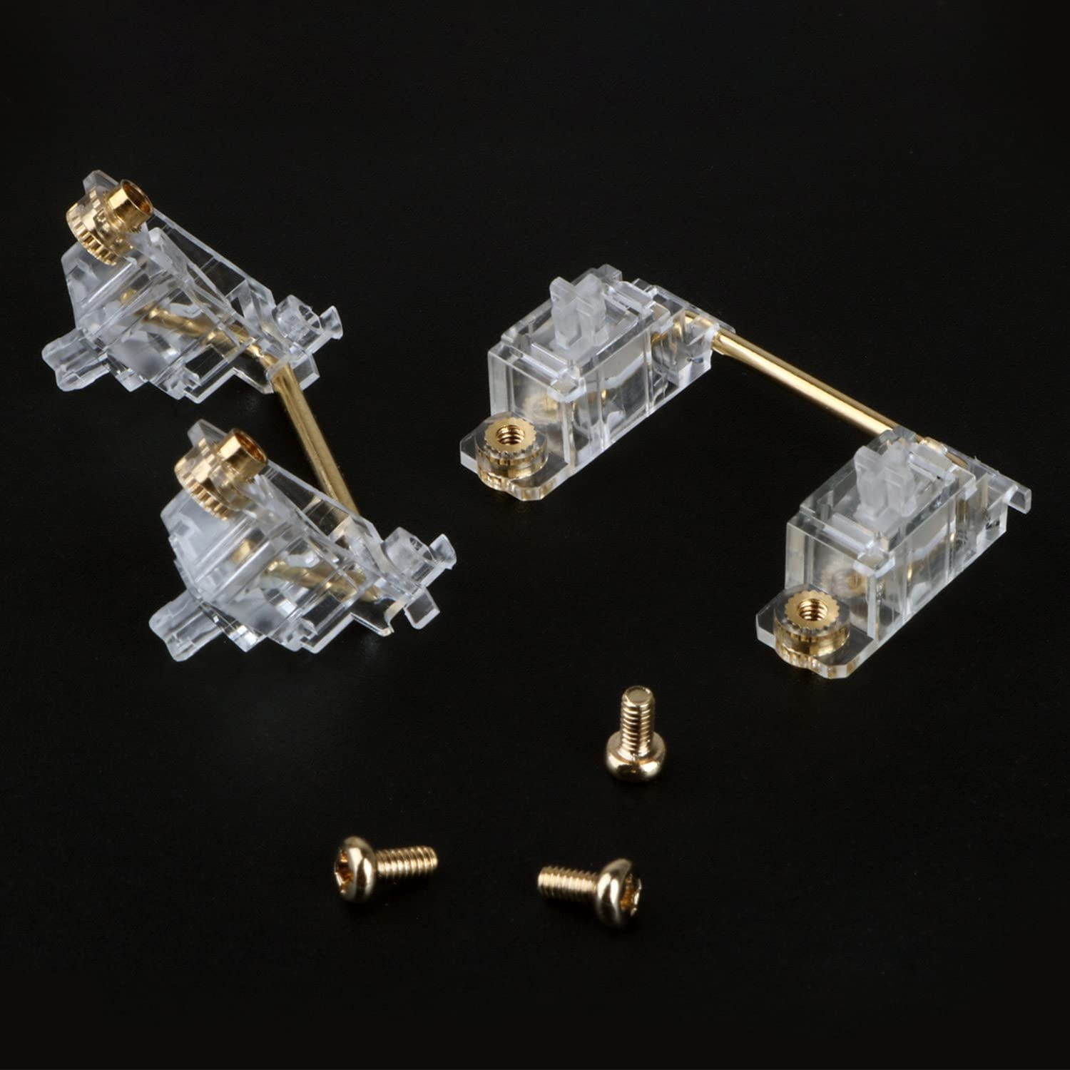 Screw Stabilizers Gold Plated PCB Stabilizers Mechanical Keyboard Accessories Transparent PC Material Satellite Switch 6.25u 2u for Mechanical Keyboard