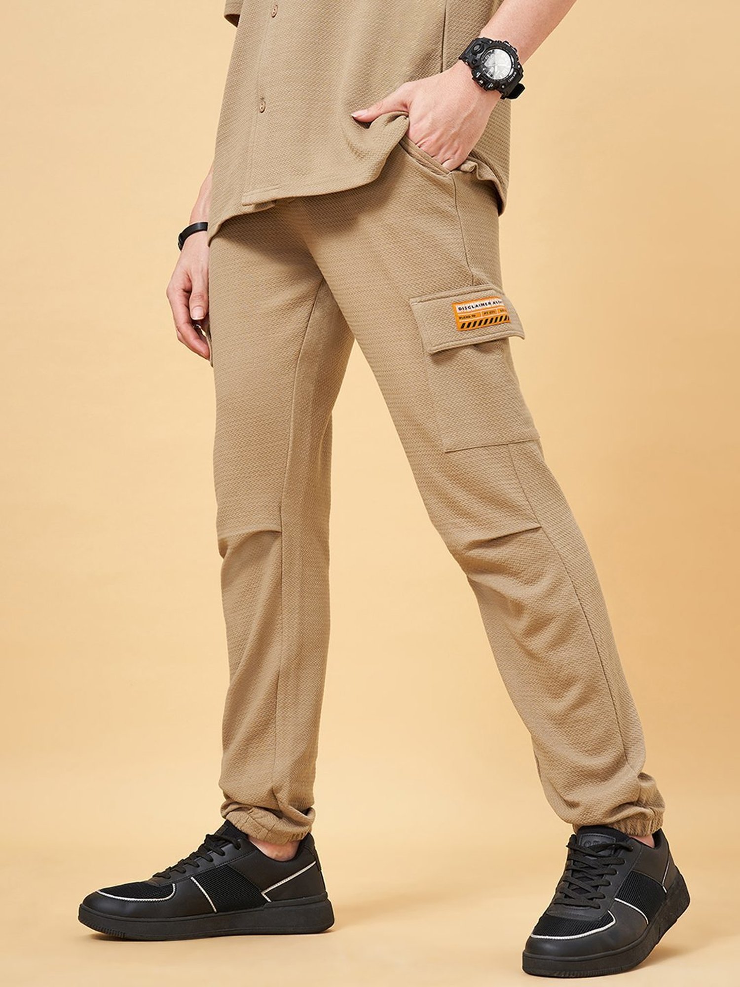 Street 808 by Pantaloons Golden Brown Regular Fit Joggers