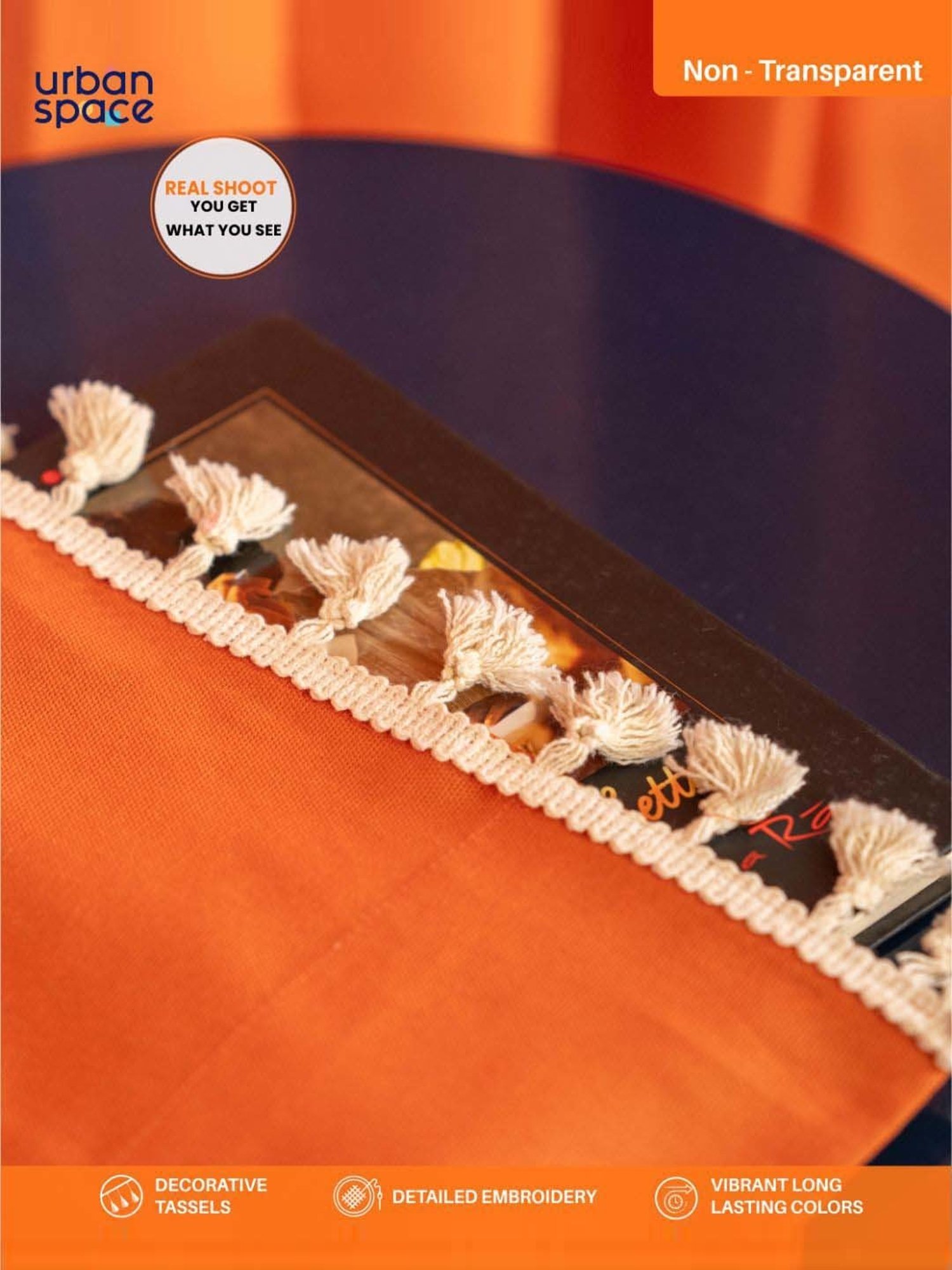 Urban Space Aura Burnt Orange Cotton Window Curtain