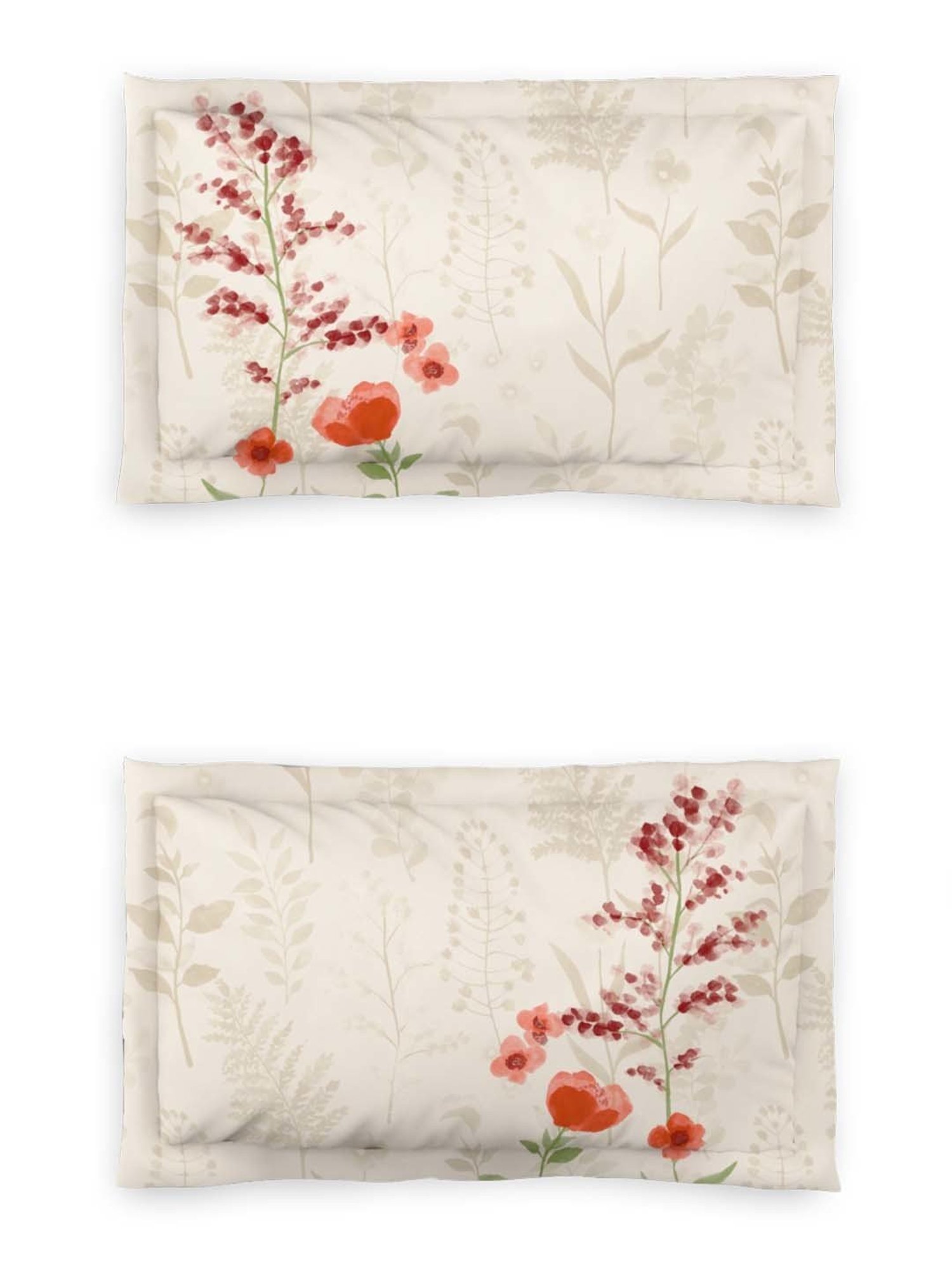 Ddecor Live beautiful Primary Red 144 TC Cotton Queen Bedsheet with 2 Pillow Covers