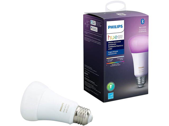 Philips Hue 548487 White & Color Ambiance A19 Bluetooth Smart LED Bulb