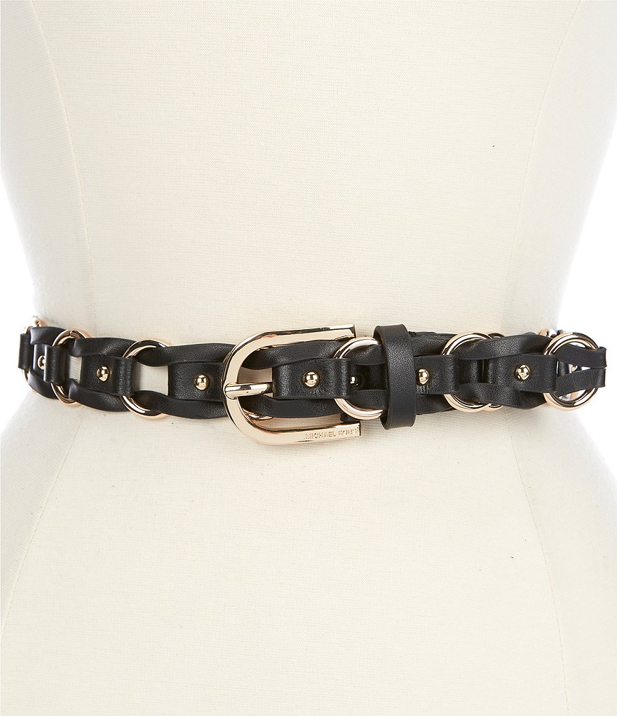 Michael Kors 1.25#double; Braided Ring Belt