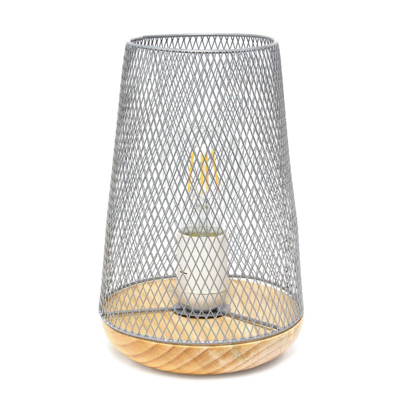 Wired Mesh Uplight Table Lamp Gray - Simple Designs