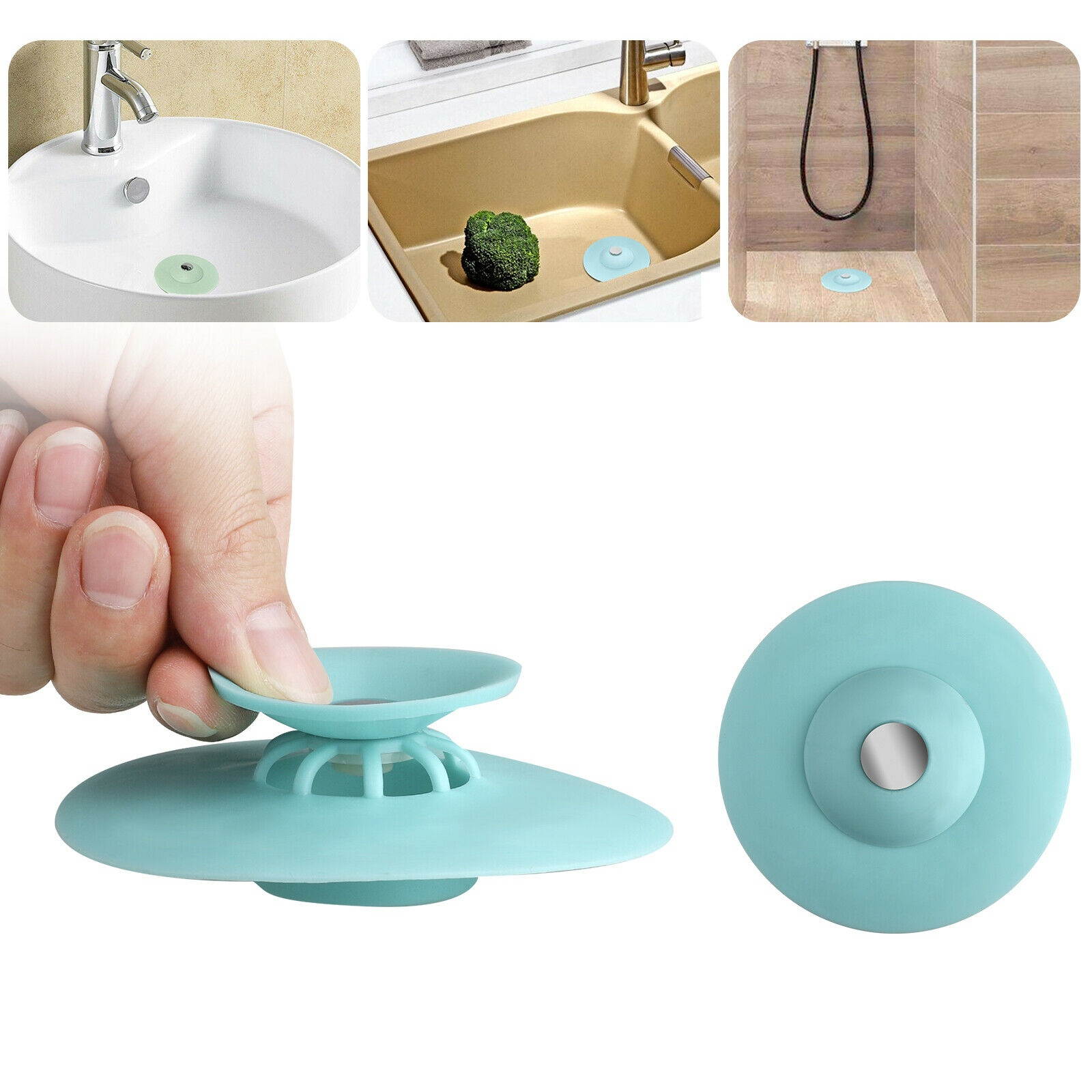 Rubber Drain Cover Kitchen Water Sink Drainer Strainer Disposal Stopper Plug New