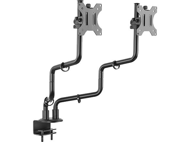 inland 05297 Black 17" - 32" Dual Full Motion Monitor Desk Mount