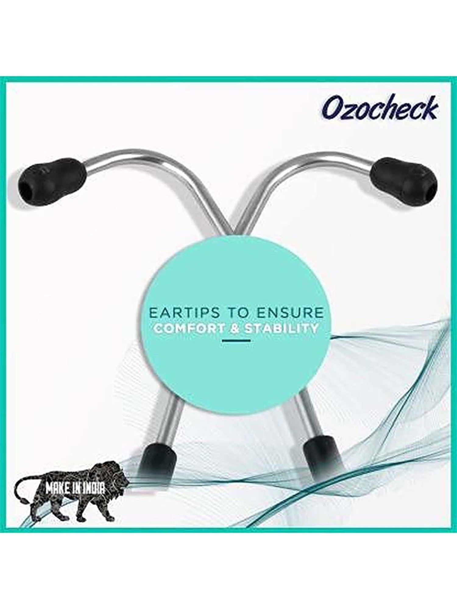 Ozocheck St Deluxe Stethoscope with Stainless Steel Frame (Black)