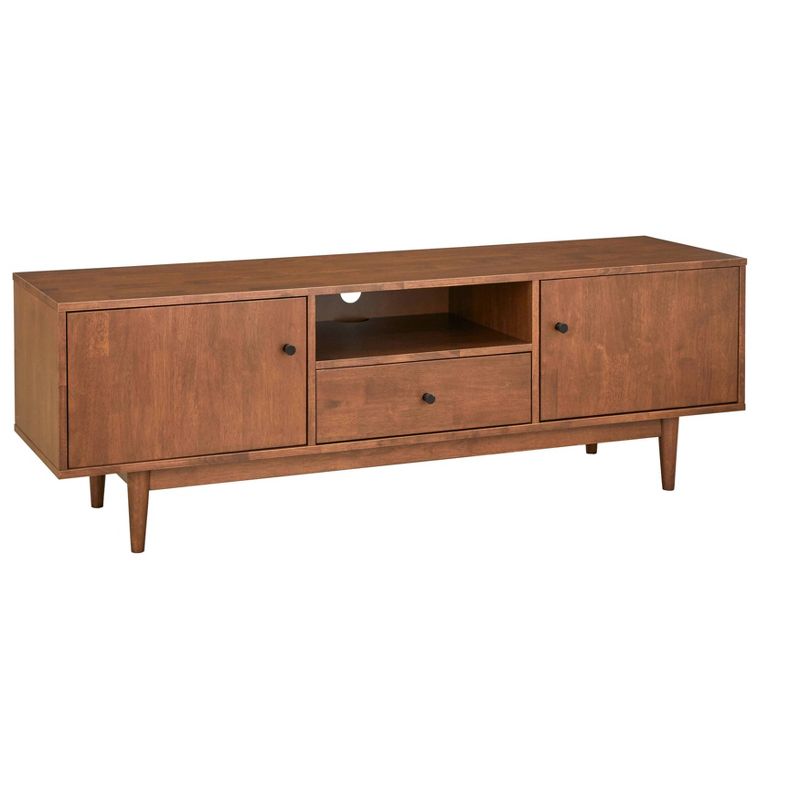 Lawrence Mid-Century Modern Entertainment Center for TV's up to 80" Walnut - Lifestorey