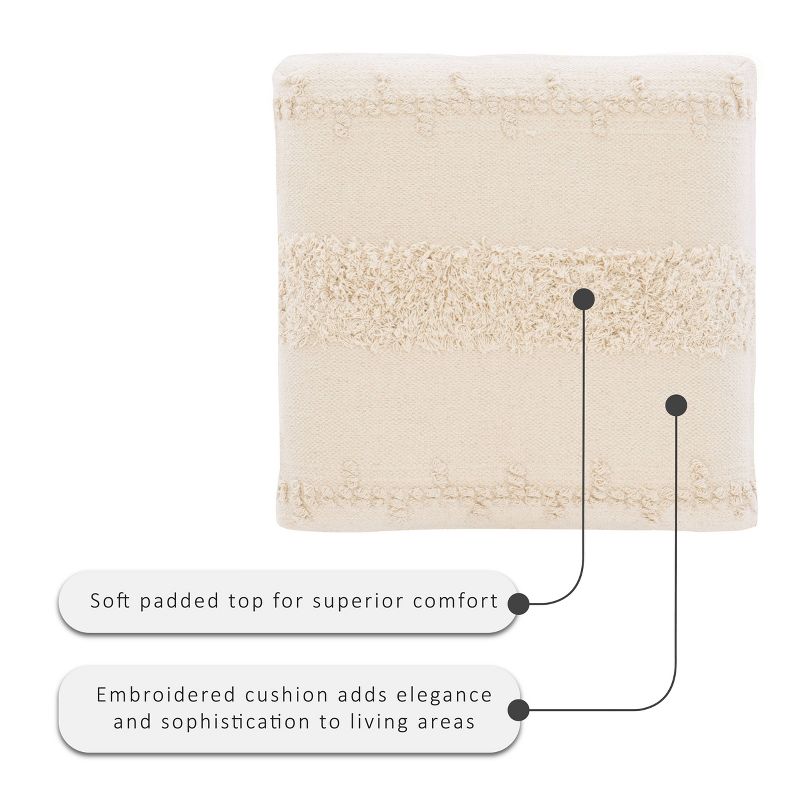 Colmar Tassel Ottoman Off White - Powell Company