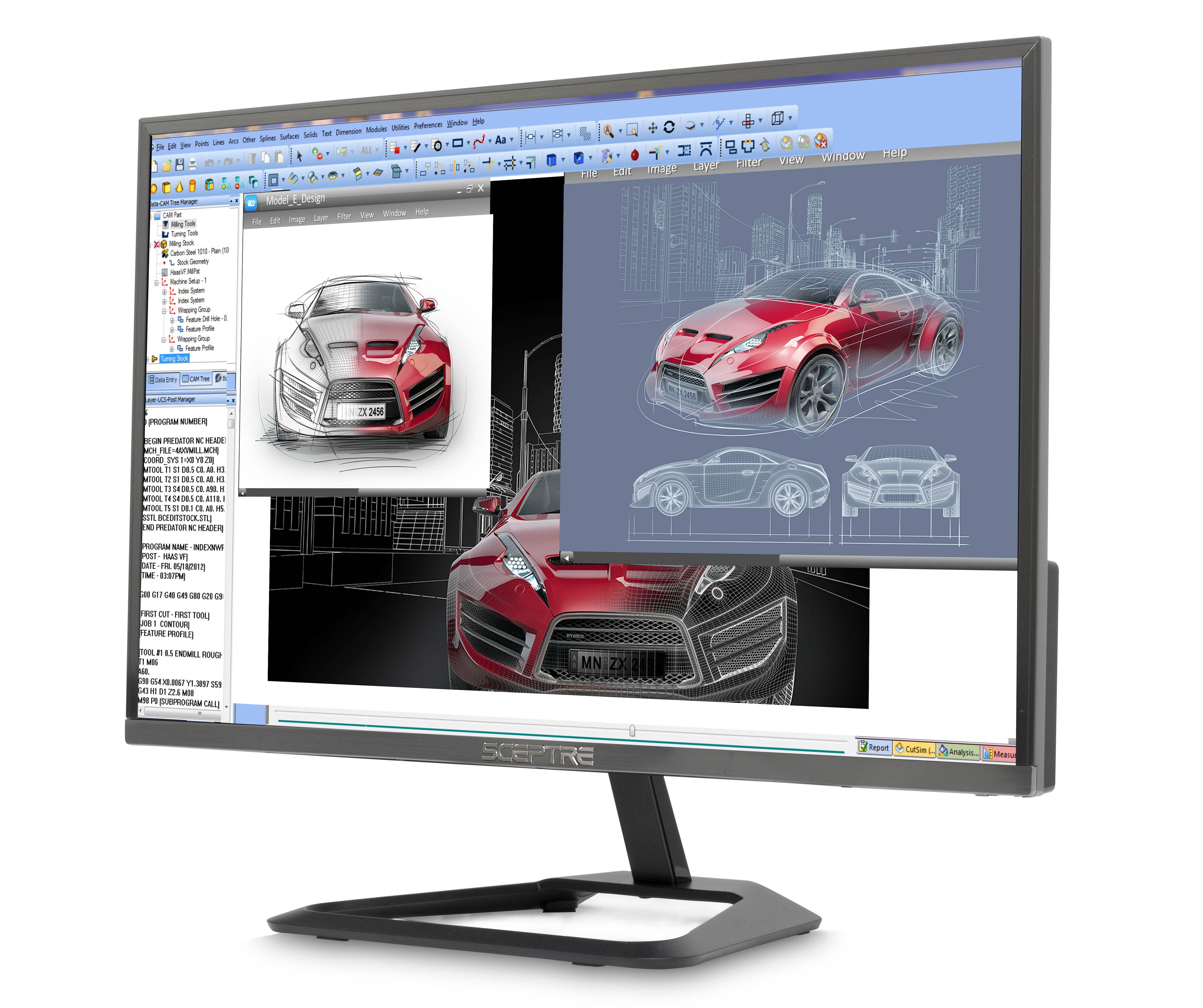 Sceptre E248W-1920R 24" 5ms (GTG) 1080P Ultra Slim Monitor, 1920 x 1080, 16:9, 5000:1, 230 cd/m2, HDMI, VGA, Tilt Adjustable, VESA Mountable, US Warranty