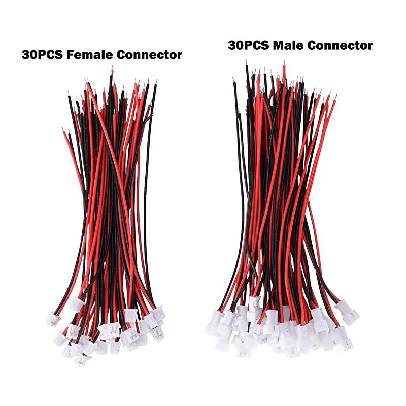 Pairs JST 125mm 2 Pin Micro Male Female Connector Plug 80mm Wires Cables