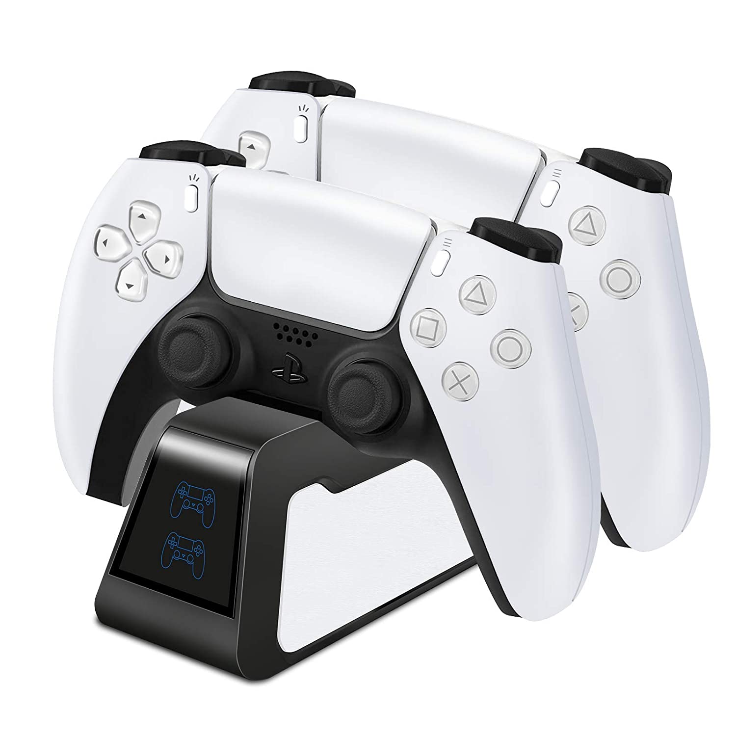 PS5 Controller Charger Station, Dual Controller Charger Station Dock with Fast Charging USB Type C Docking Stand with LED Charge Indicator Lights for Sony Playstation 5 DualSense Controllers