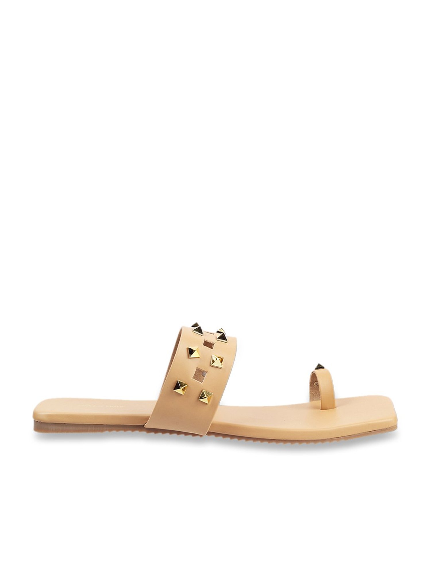 Walkway Women's Beige Toe Ring Sandals