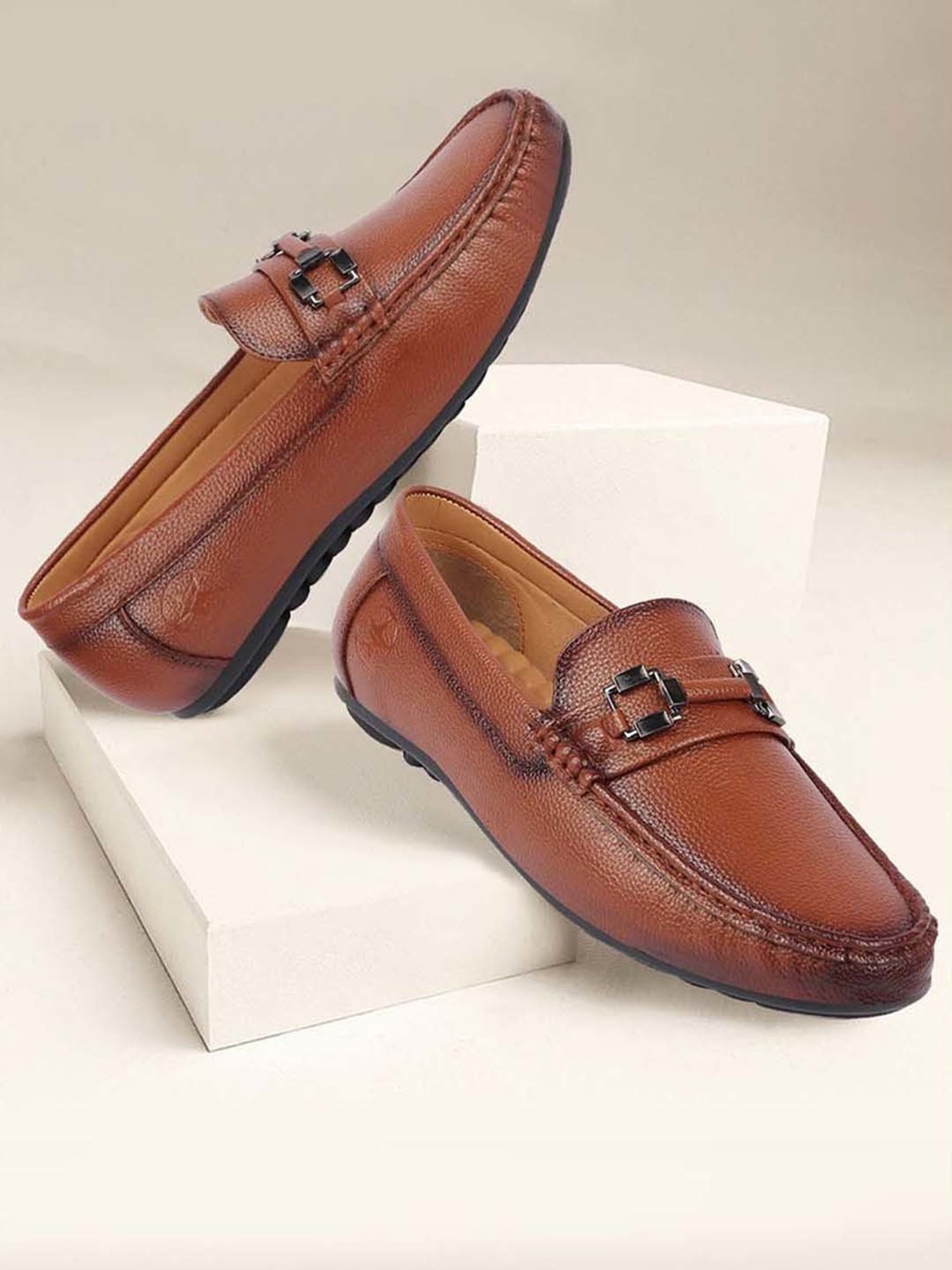 Fausto Men's Tan Casual Loafers